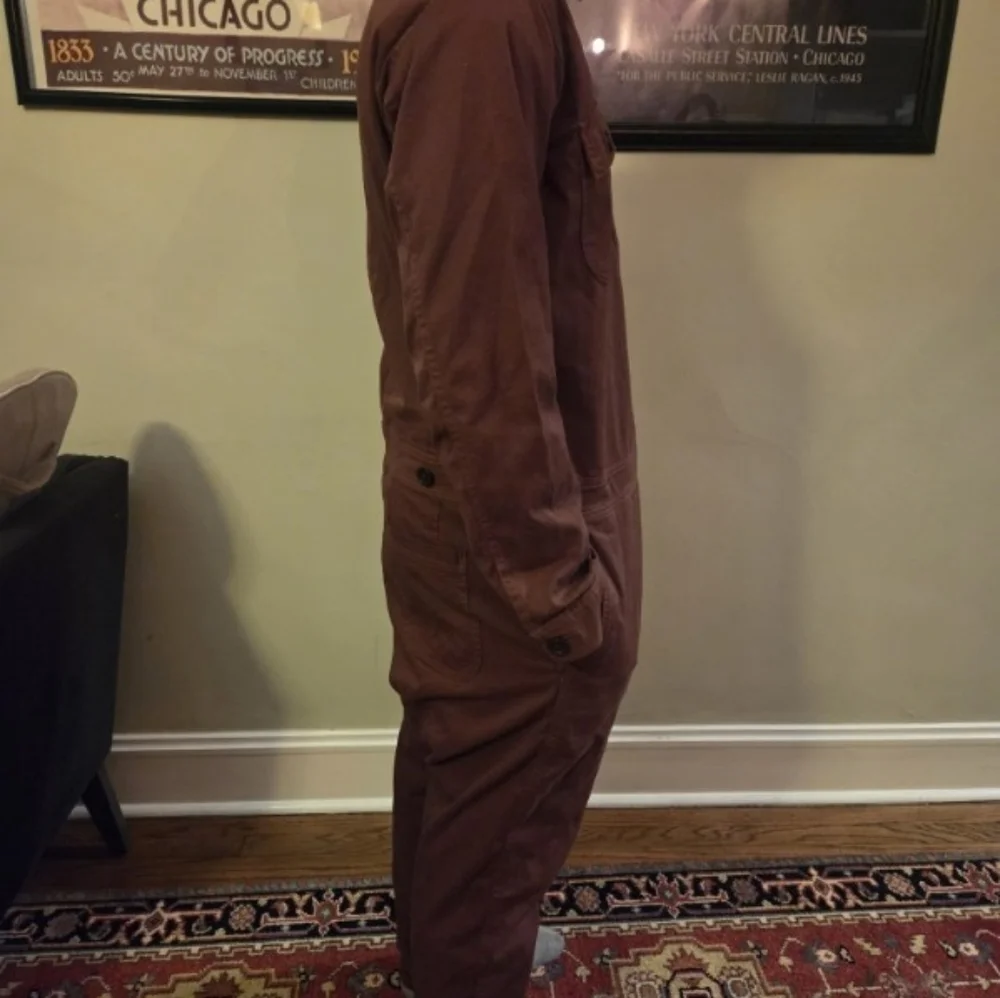 BR/HTG-SF-78 Banana Republic Reissue M Chocolate Rust Utility Jumpsuit Gorpcore - Picture 11 of 16